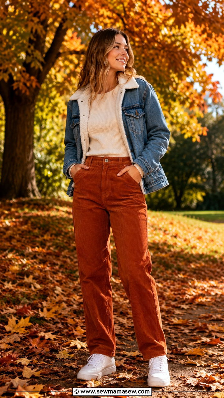Air Force 1 corduroy pants look - 30 How to style Nike Air Force 1