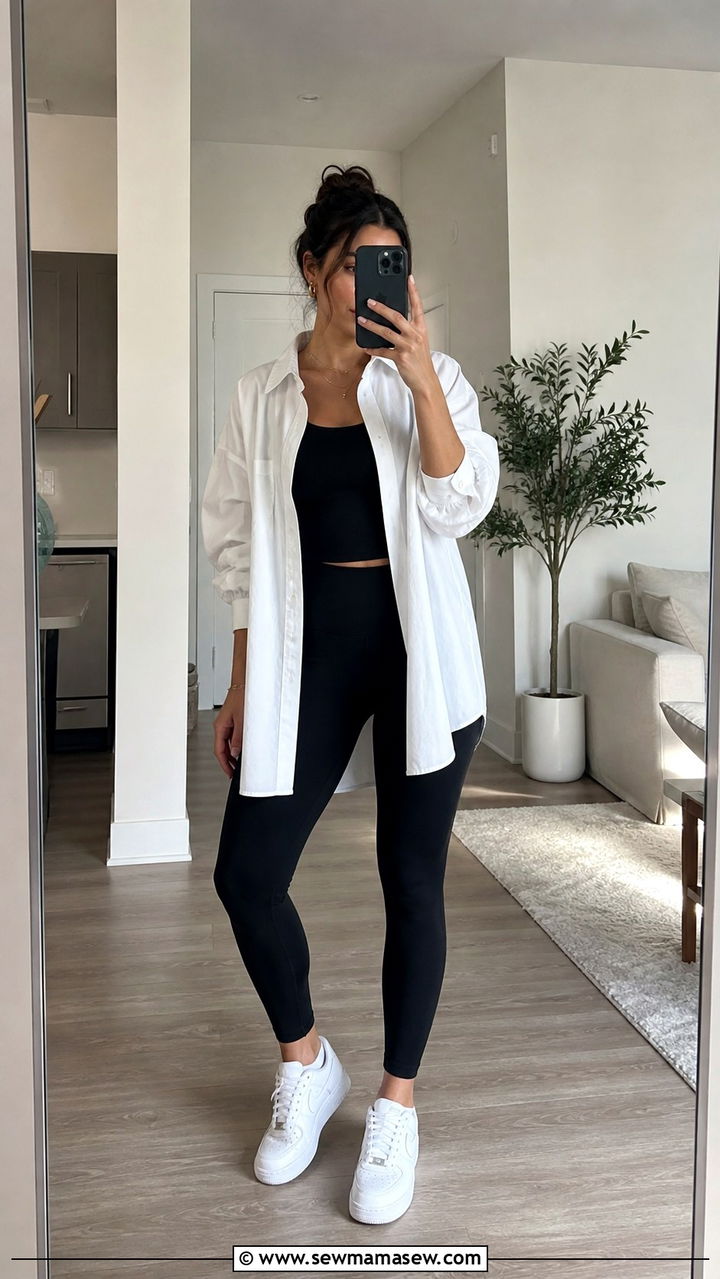 Air Force 1 with leggings - 40 Nike Air Force 1 outfit ideas