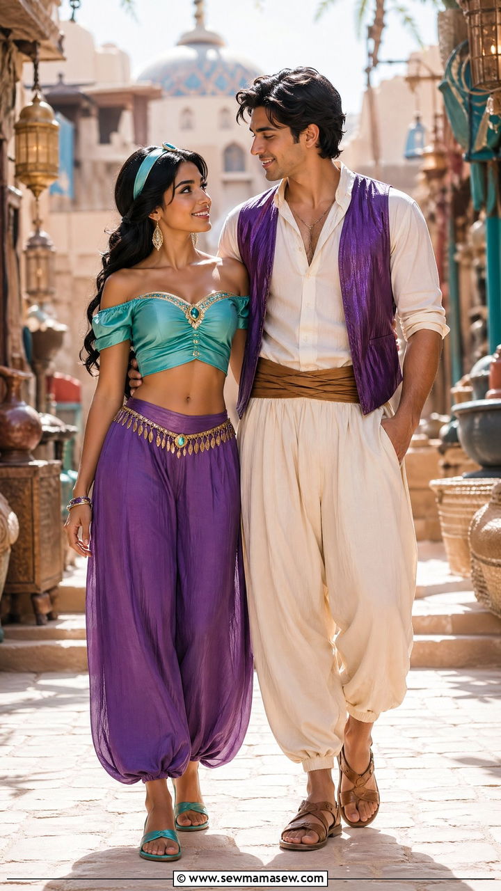 Aladdin and Jasmine Couple Outfit - 35 Disney outfit ideas for couples