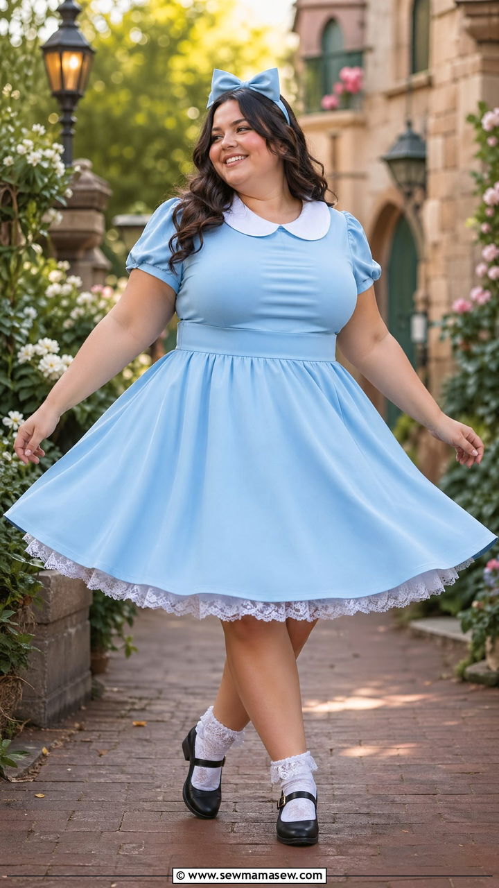 Alice in Wonderland Blue Dress Outfit - 35 Disney outfit ideas plus size