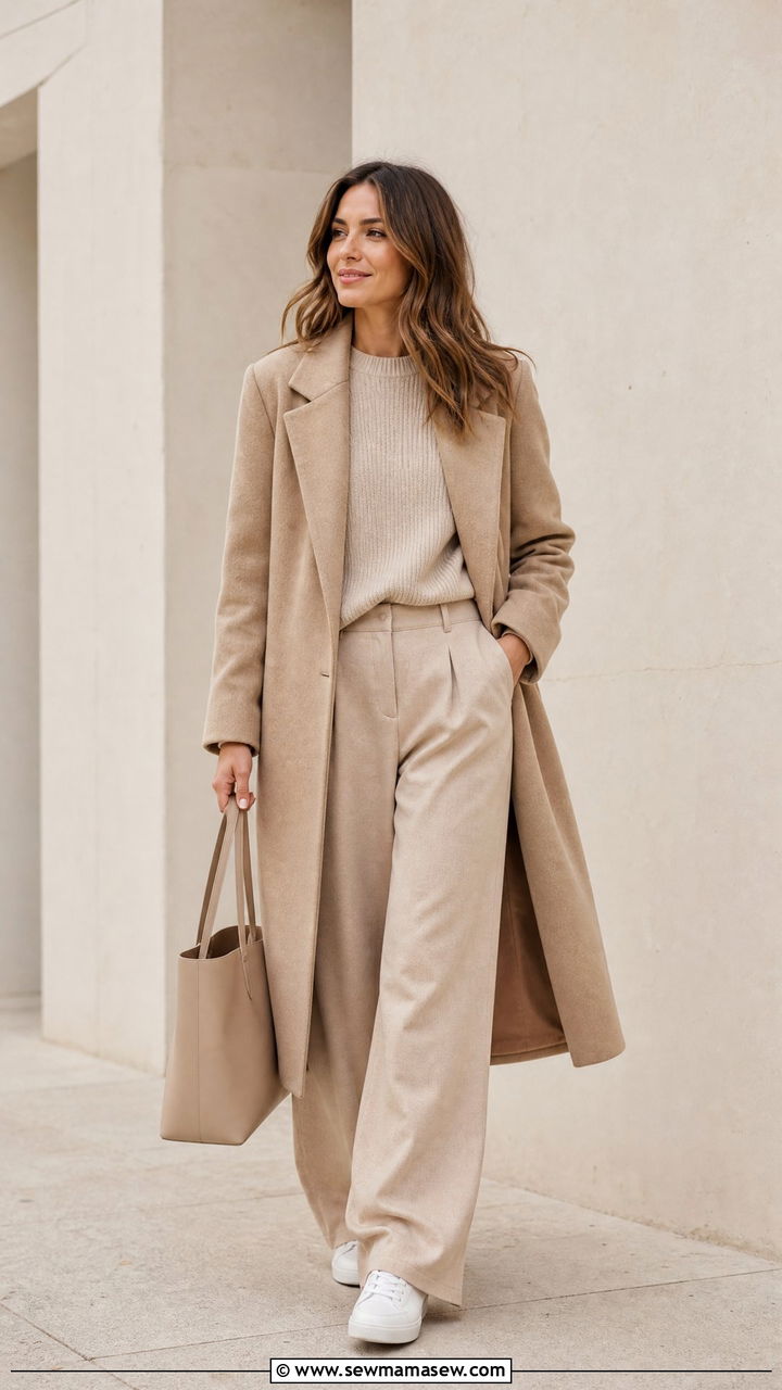 All Beige Monochromatic Ensemble - 25 Grad student outfit ideas