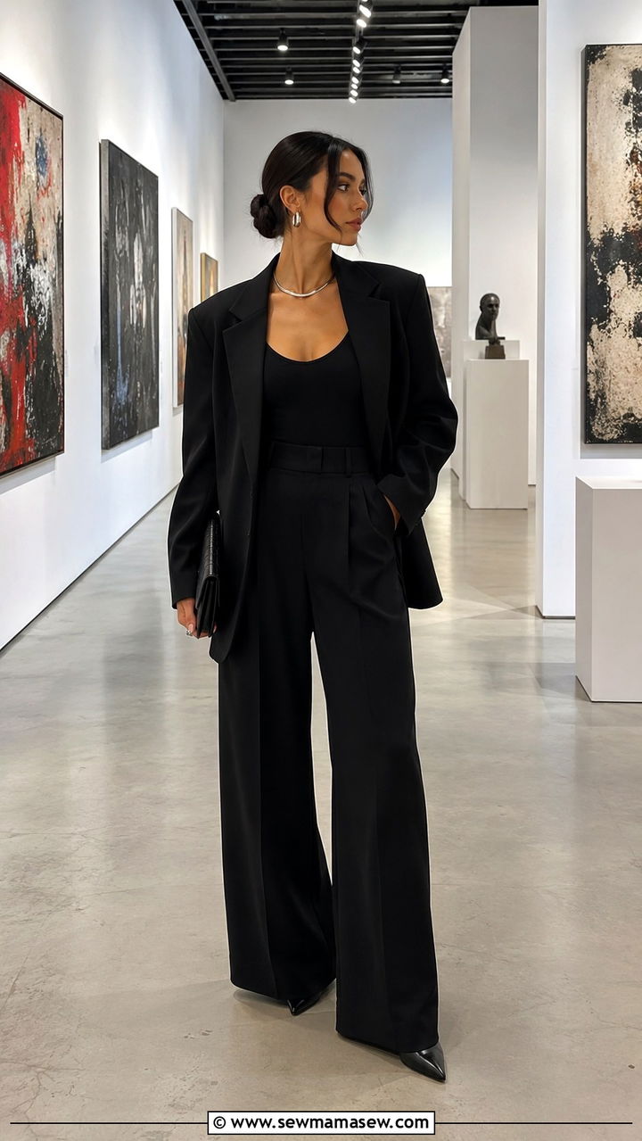 All Black Blazer Monochrome Outfit - 30 classy blazer outfits