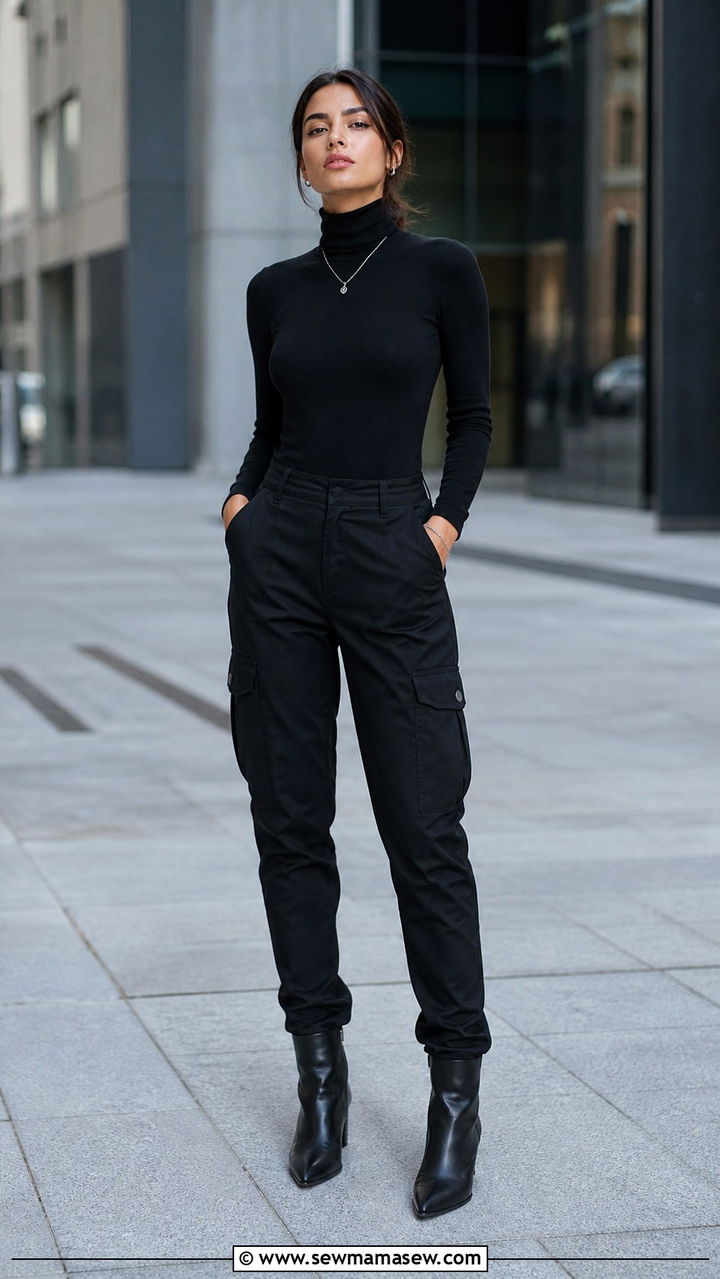 All Black Cargo Pants Outfit - 40 cargo pants outfits ideas