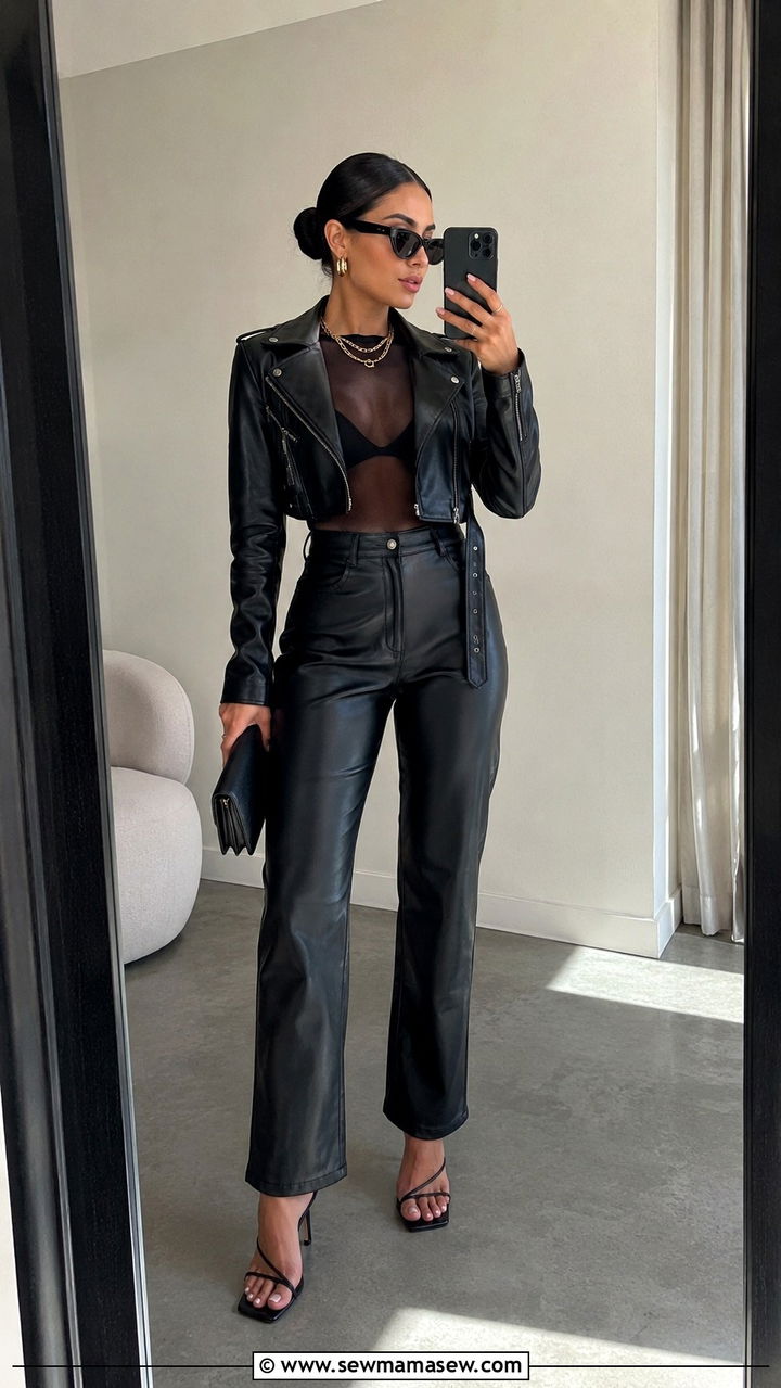 All Black Leather Mob Wife Outfit - 25 Mob wife aesthetic outfit ideas 2026