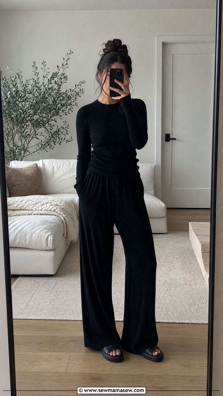 All Black Lounge Outfit - 25 Cozy sick day outfit ideas