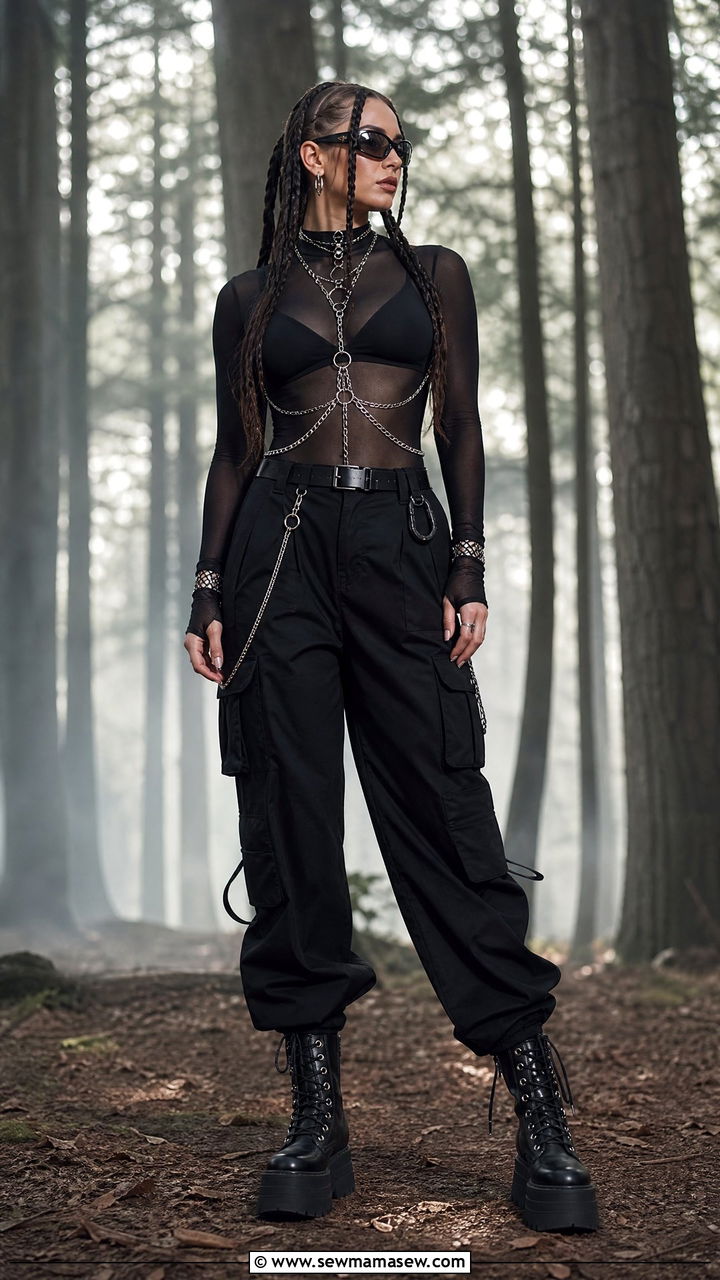 All Black Mesh Festival Outfit - 30 Electric forest outfit ideas