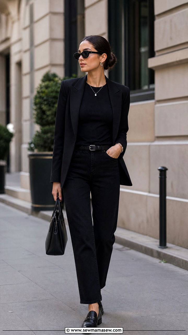 All Black Minimal Outfit - 30 clean girl outfits to copy
