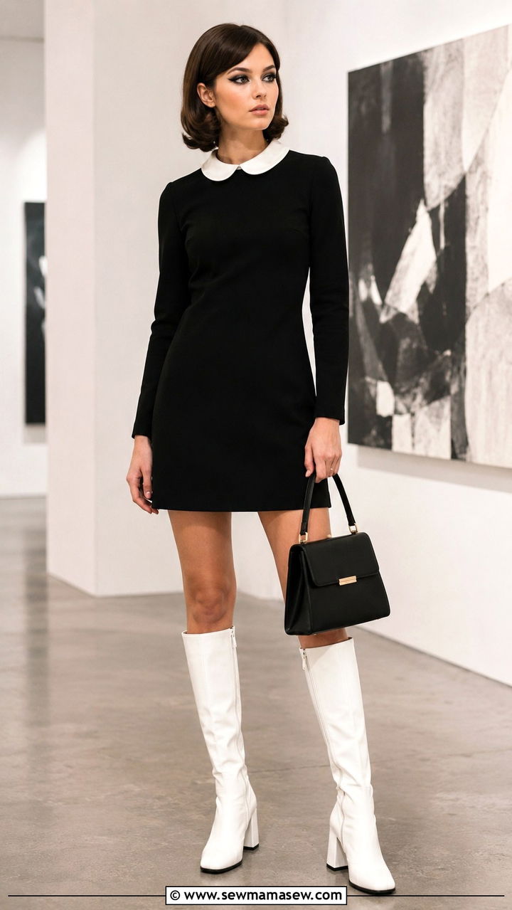 All Black Mod Monochrome With White Accents - 30 Mod outfit ideas