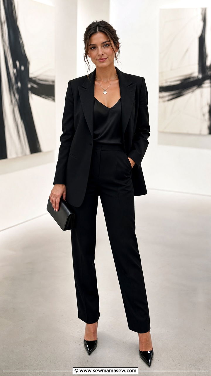 All Black Monochrome French Date Look - 25 French girl outfit ideas for a date out
