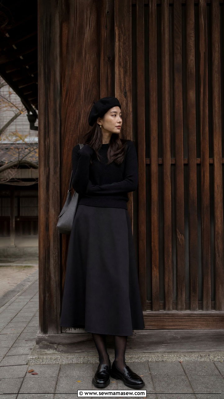 All Black Monochrome Kyoto Outfit - 30 Kyoto outfit ideas