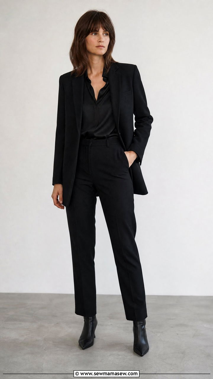 All Black Monochrome Office Outfit - 30 Formal office outfit ideas