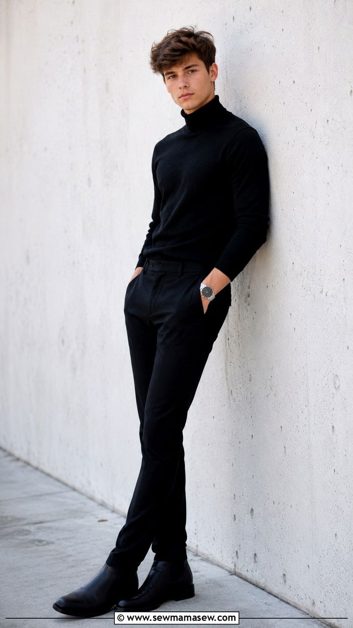 All Black Monochrome Outfit - 30 Senior photo outfit ideas for guys