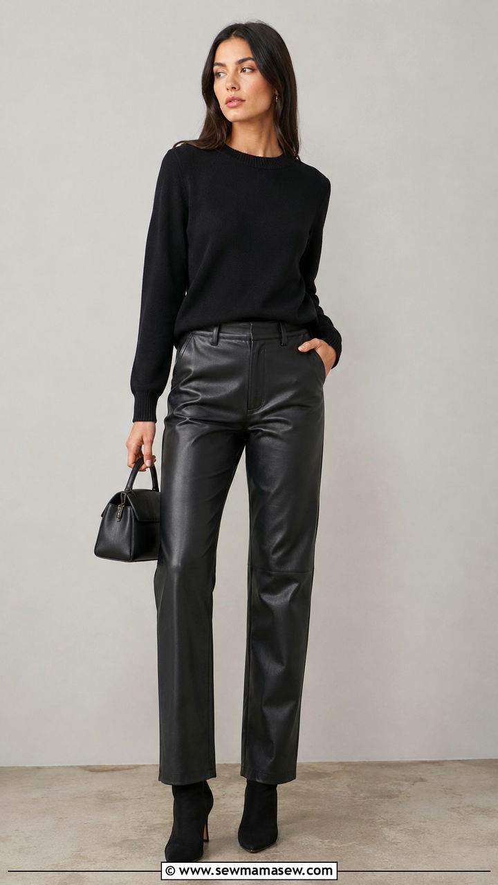 All Black Monochrome Outfit With Mixed Textures - 30 classy outfits ideas