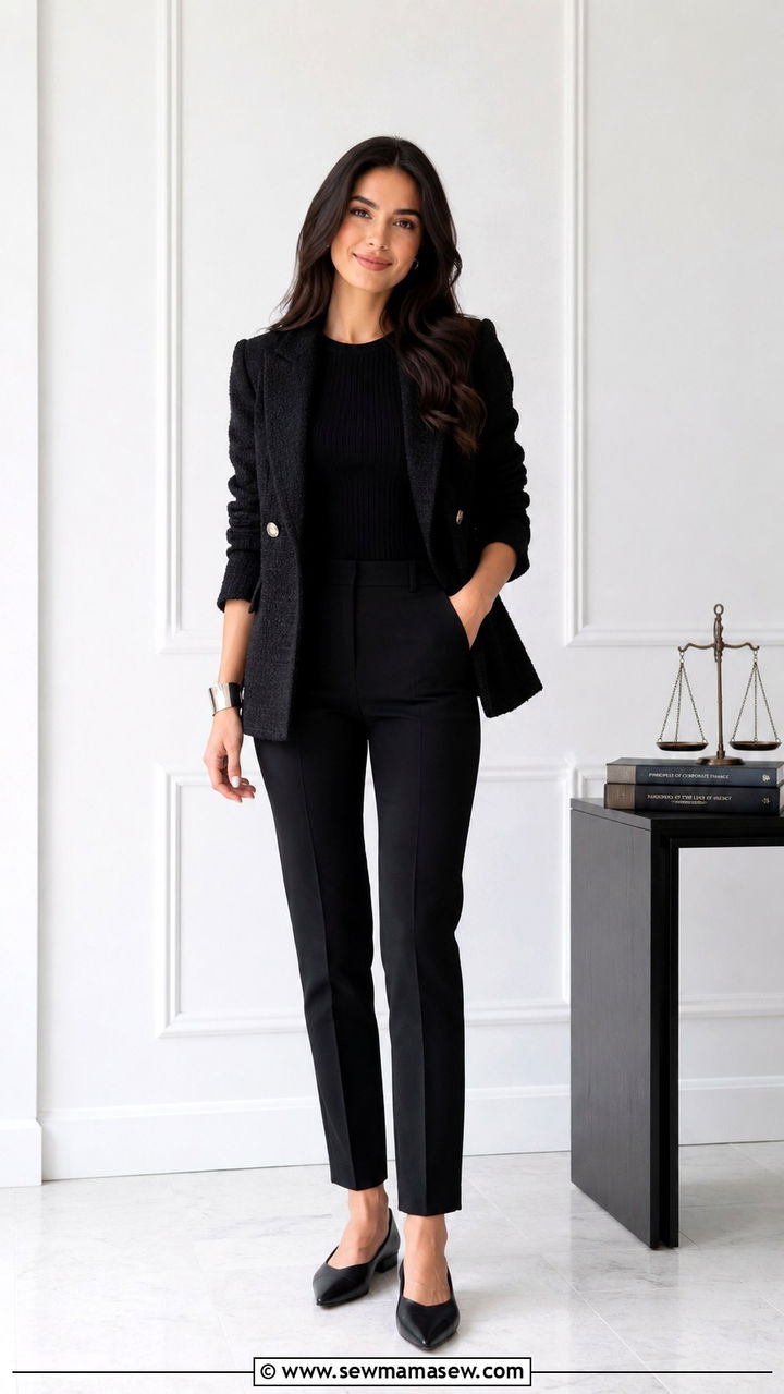 All Black Monochrome Paralegal Office Outfit - 25 Paralegal outfit ideas