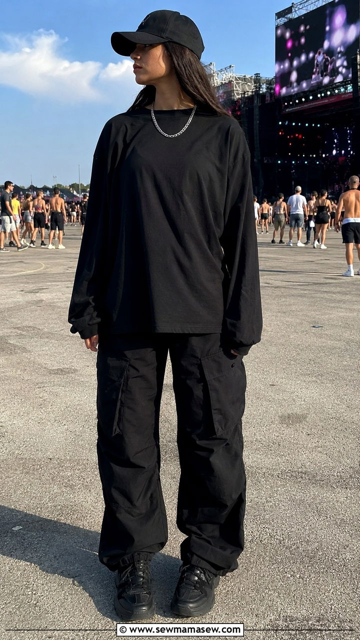 All Black Monochrome Streetwear Outfit - 25 Rolling Loud outfit ideas