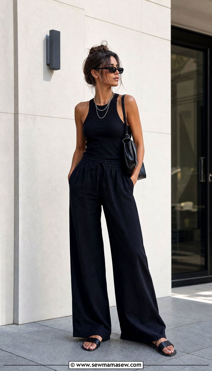 All Black Monochrome Summer Outfit - 25 summer model off duty outfits