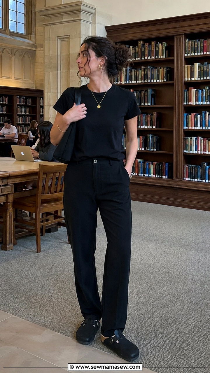 All Black Outfit With Birkenstock Clogs - 25 Professor outfit ideas