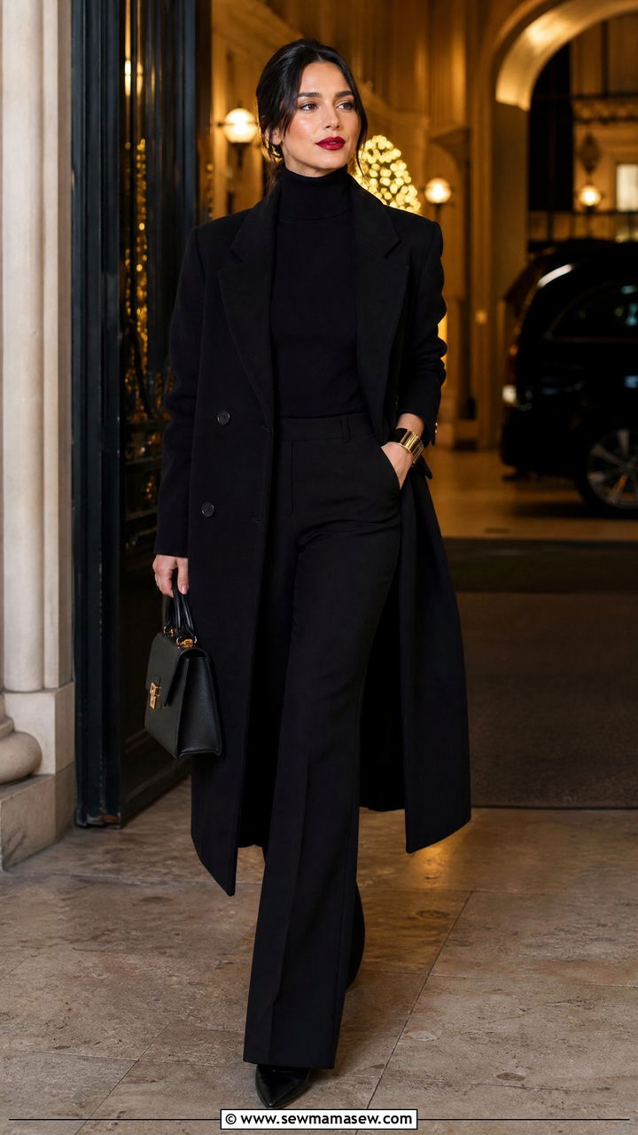 All Black Outfit With Red Lipstick - 25 French girl outfit ideas with red lipstick