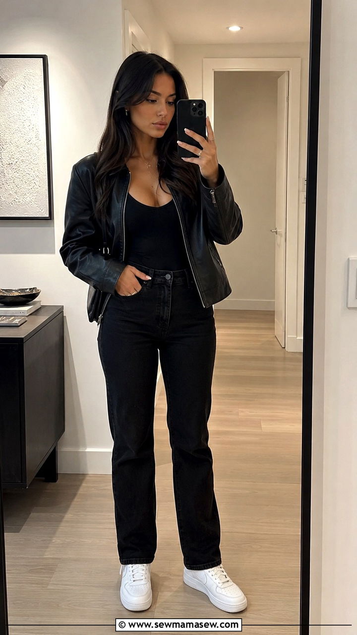 All Black Outfit With White Sneakers - 30 sneaker outfits
