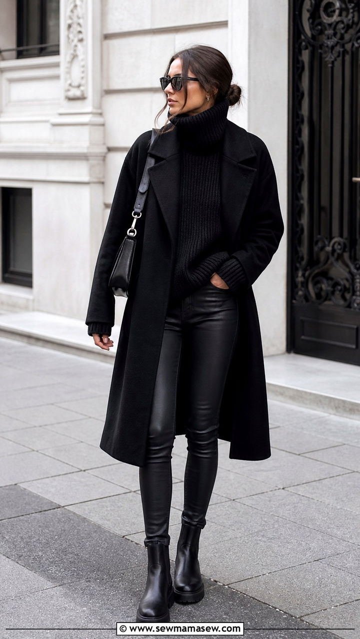 All Black Oversized Turtleneck Outfit - 40 Oversized turtleneck outfit ideas