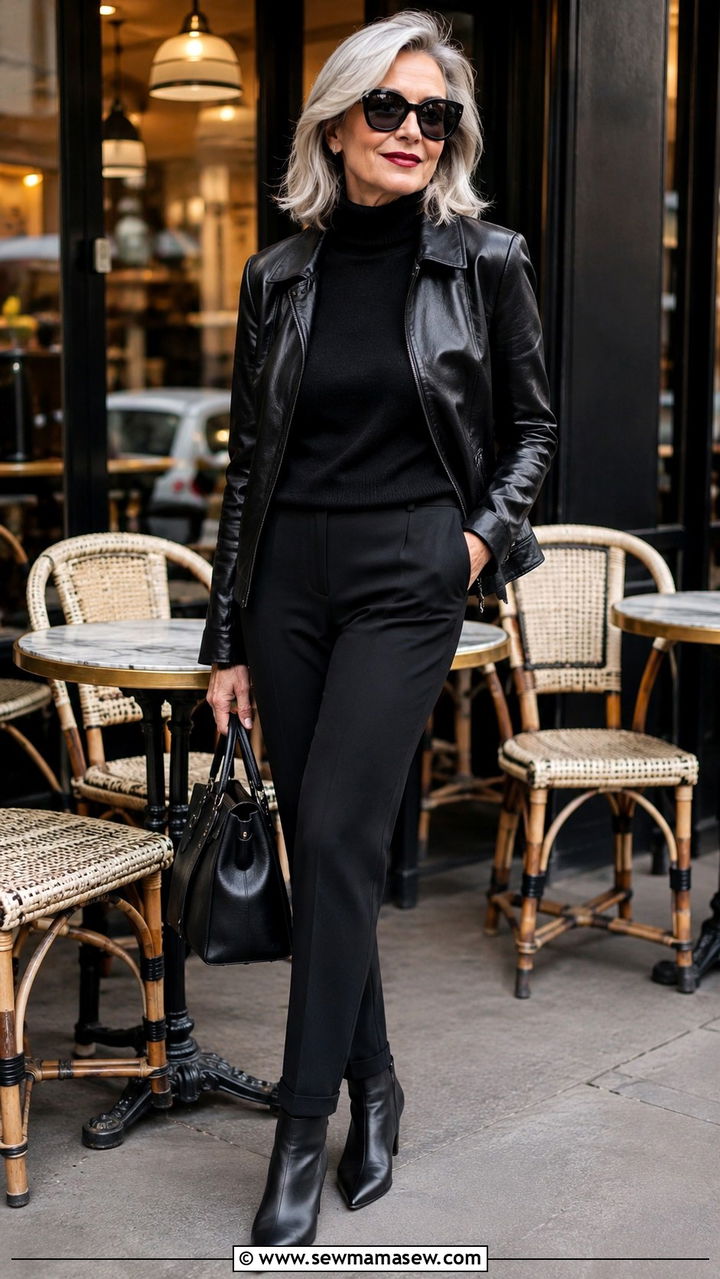 All Black Parisian Outfit Women Over 60 - 30 Parisian outfits for women over 60