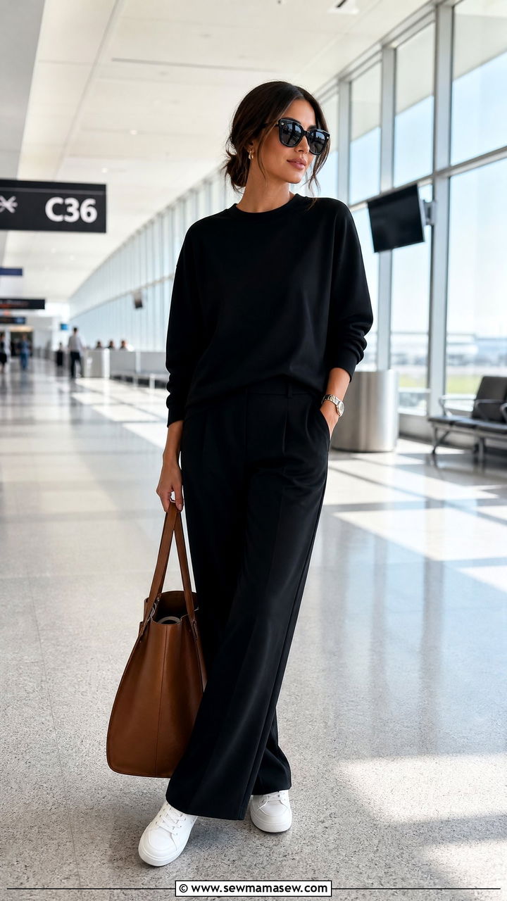 All Black Quiet Luxury Airport Outfit - 25 Quiet luxury outfit ideas for travel