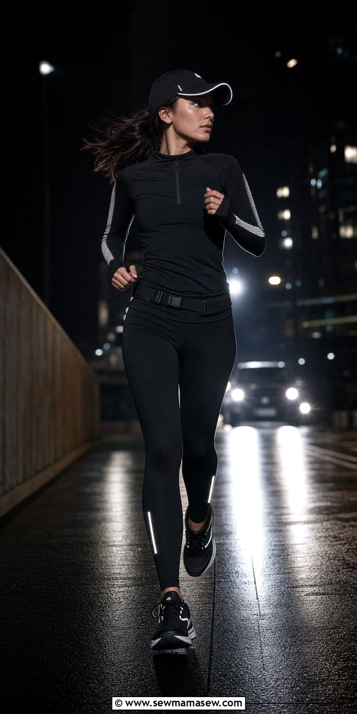 All Black Reflective Night Running Outfit - 25 Evening run outfit ideas