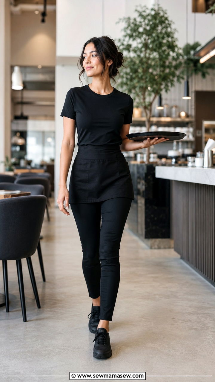All Black Server Outfit for Hospitality Work - 20 Hospitality work outfit ideas