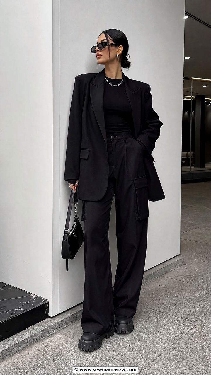 All Black Streetwear Monochrome Look - 30 streetwear outfit ideas for women
