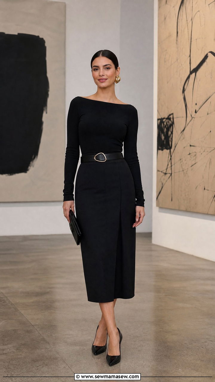 All Black Structured Silhouette Spring Look - 30 Confident spring outfit ideas