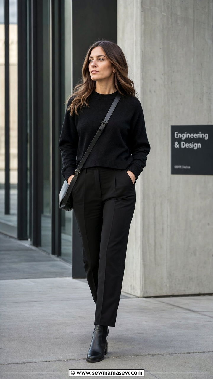 All Black Suit Pants and Sweater Outfit - 25 Engineer outfit ideas
