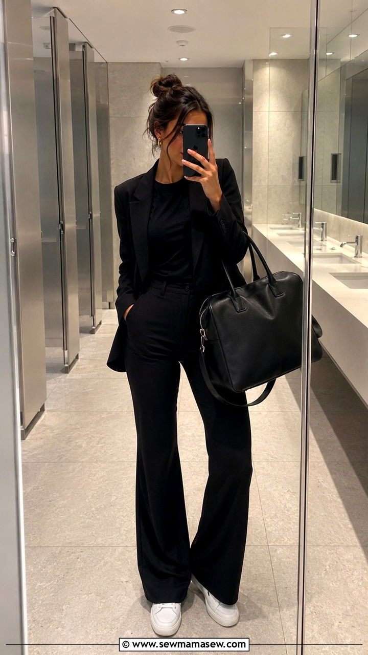 All Black Tailored Airport Outfit JFK - 25 Airport outfit ideas JFK New York