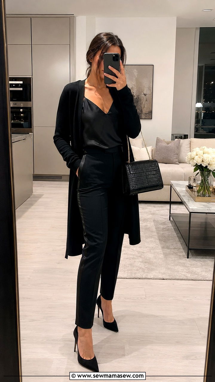 All Black Tailored Ensemble Outfit - 30 Stealth wealth outfit ideas 2026