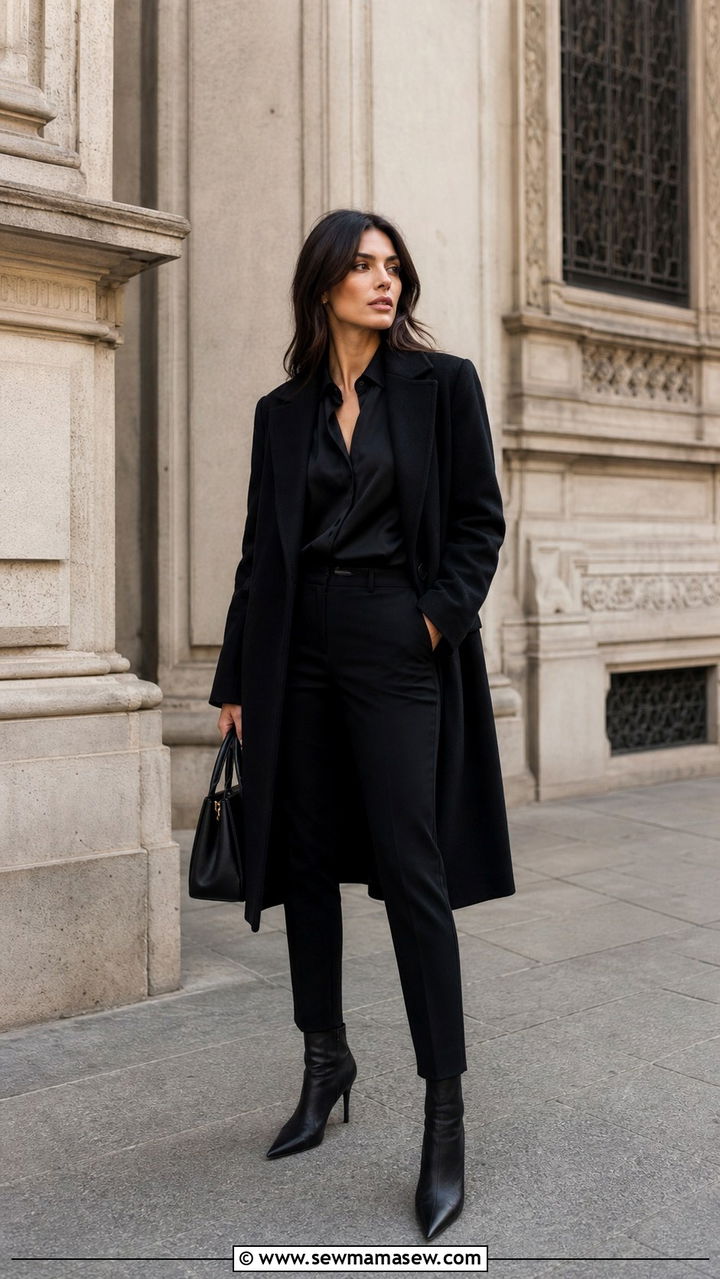 All Black Textured Outfit - 40 Milan outfit ideas