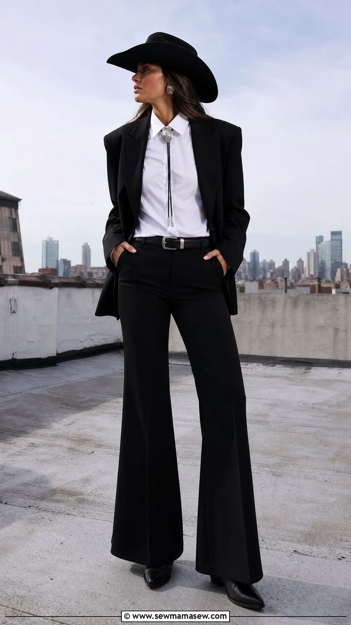All Black Western Suit With Bolo Tie - 25 Western outfit ideas Beyonce Cowboy Carter