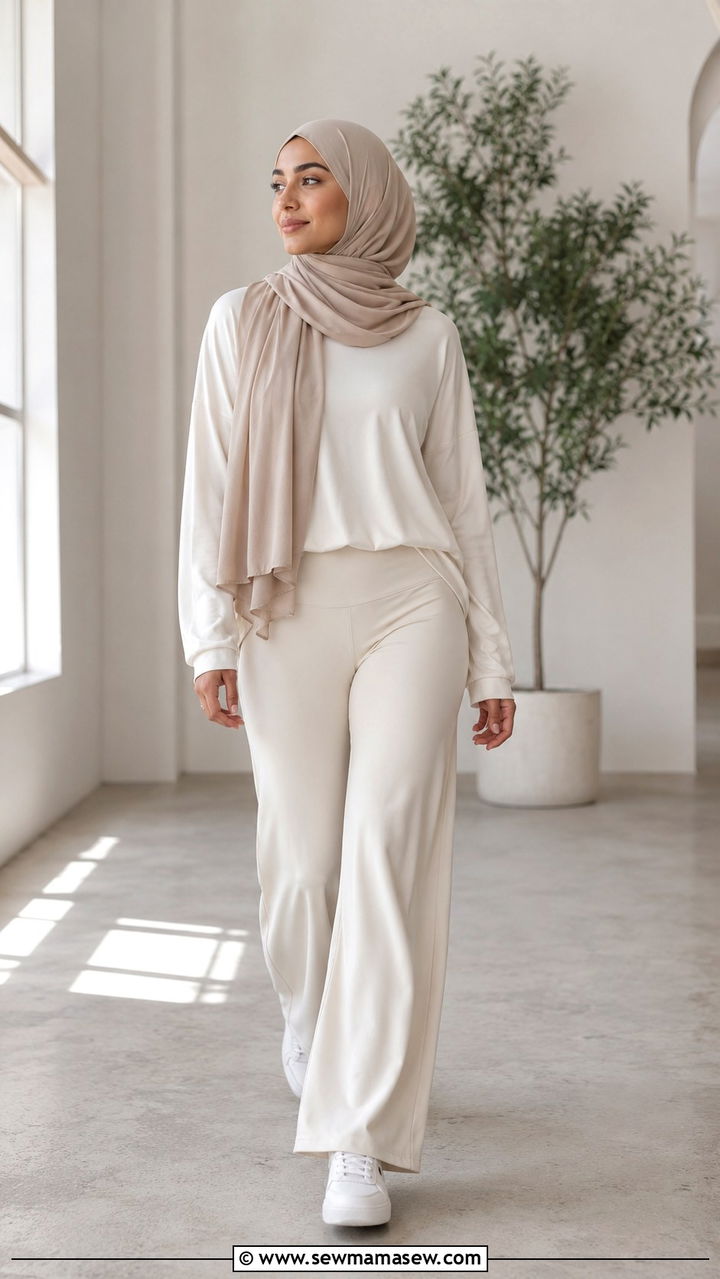 All Black Yoga Outfit With Lightweight Crinkle Hijab - 25 Modest yoga outfit ideas with hijab