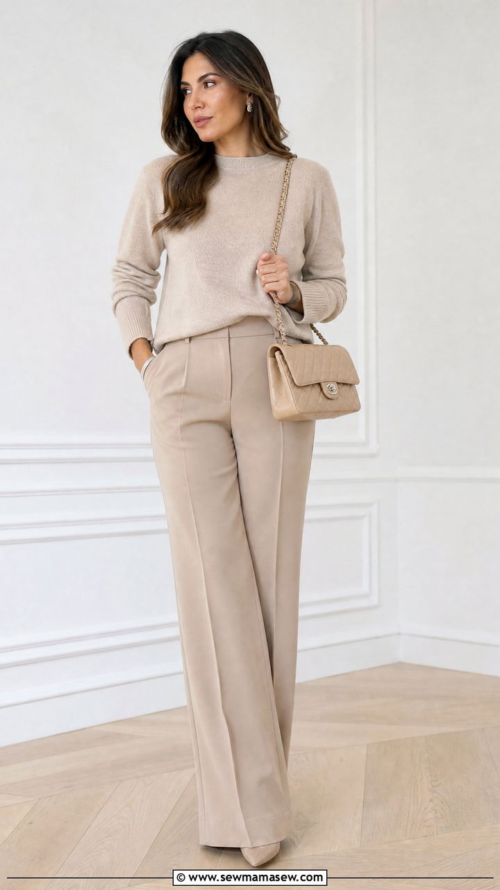 All Neutral Beige Toned Outfit With Chanel Bag - 30 French girl outfit ideas with Chanel bag