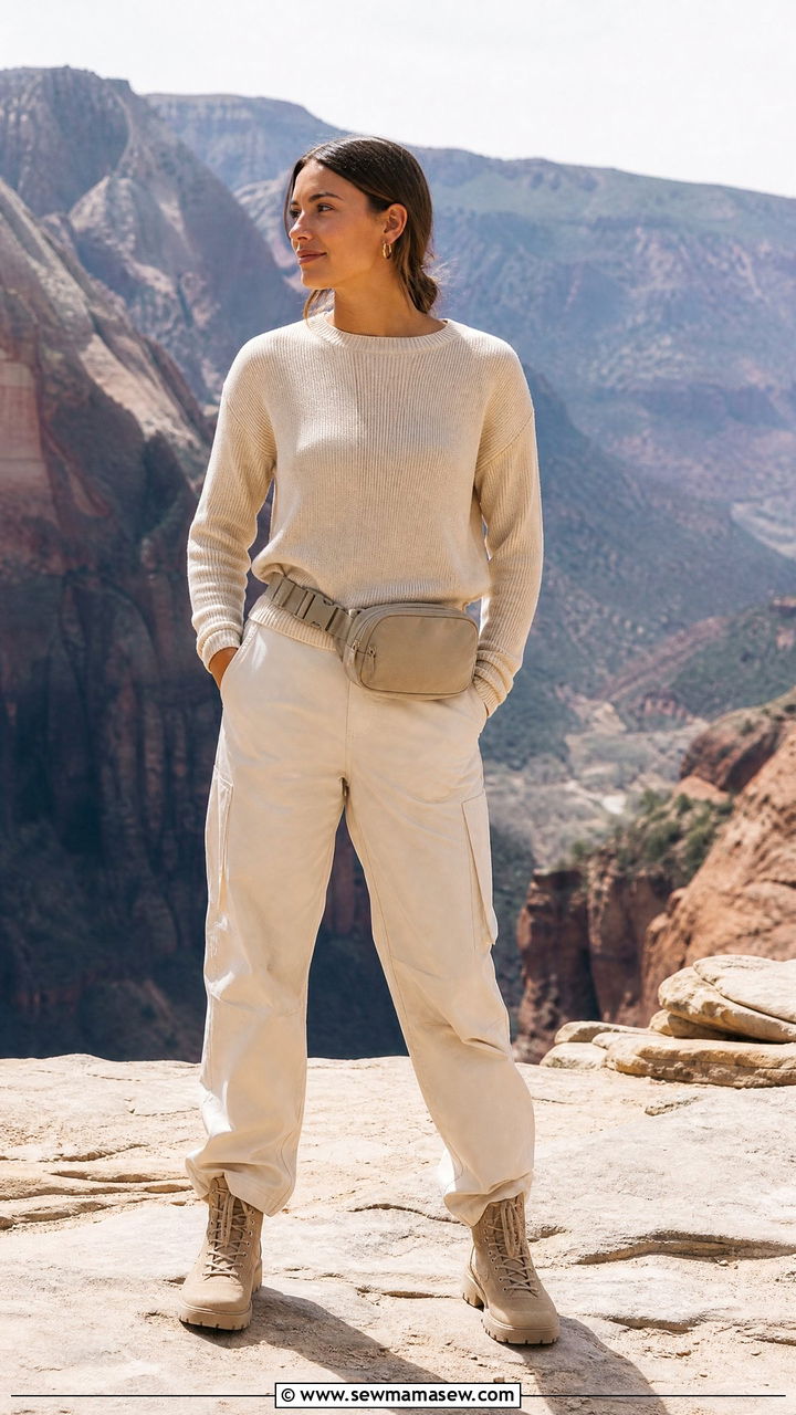 All Neutral Monochrome Hiking Outfit - 25 Hiking outfit ideas cute