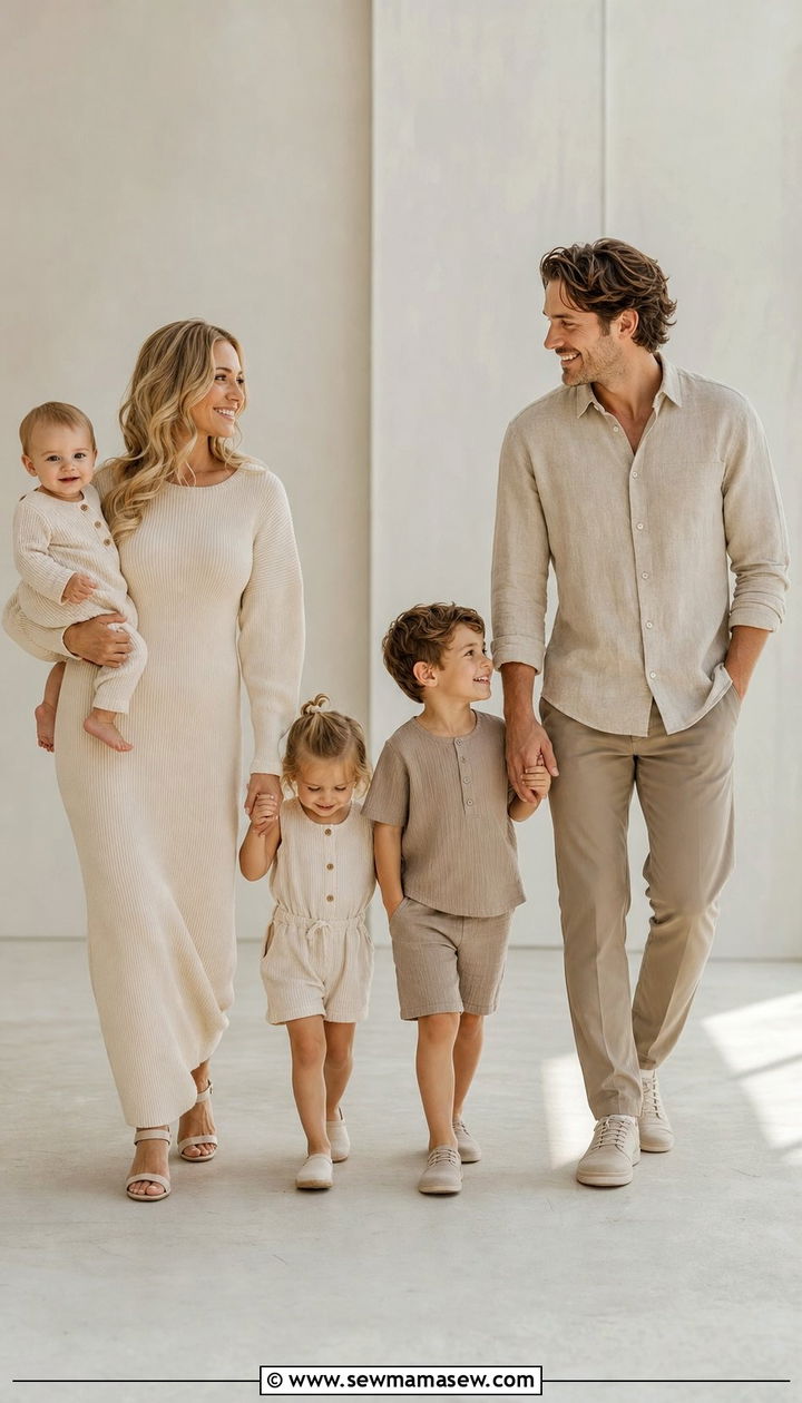All Neutral Tones Family Photo Outfit - 25 family photo outfits aesthetic