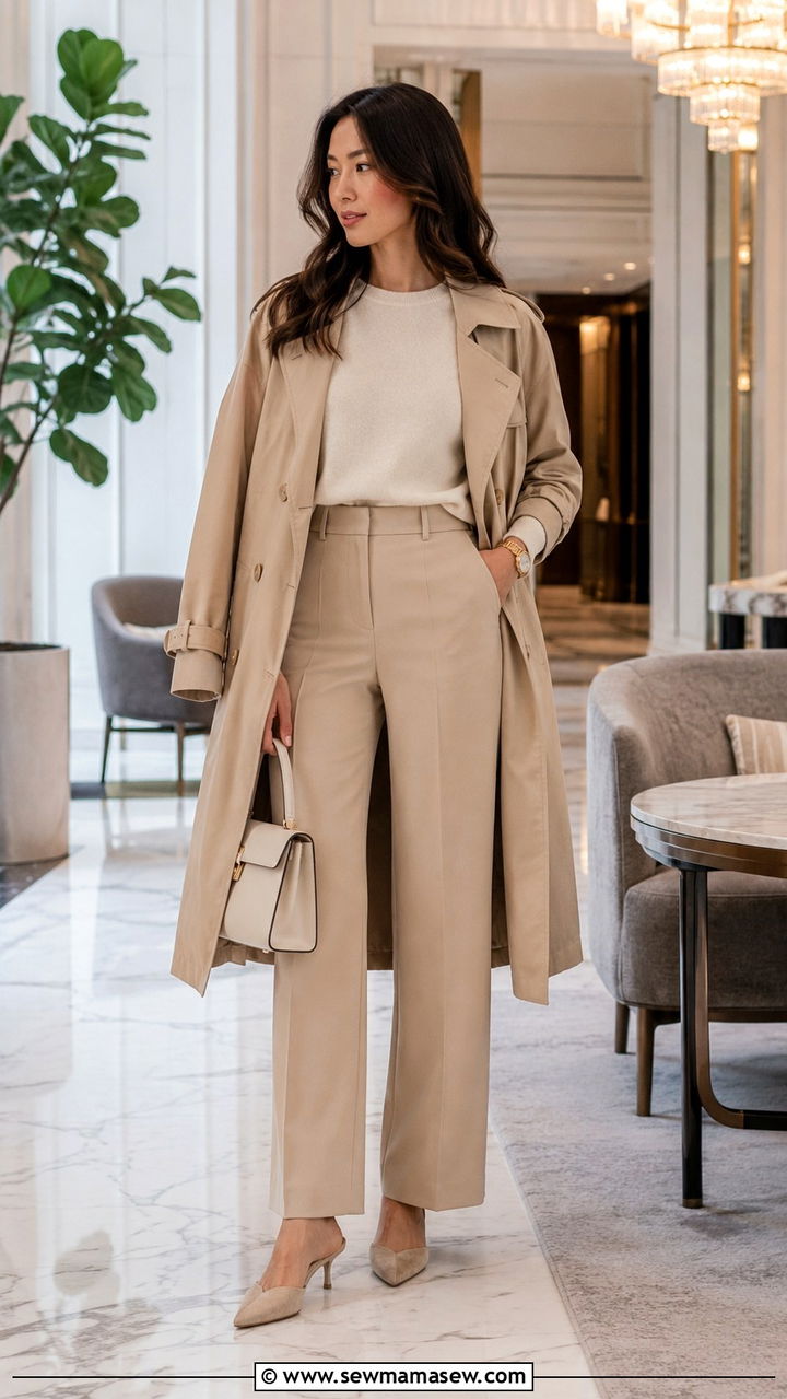 All Neutral Tones Monochrome Brunch Outfit - 30 Brunch outfit ideas Bay Area
