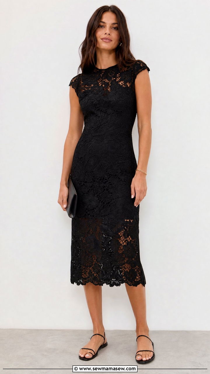 All Over Lace Dress With Minimal Sandals Outfit - 25 lace outfits 2026