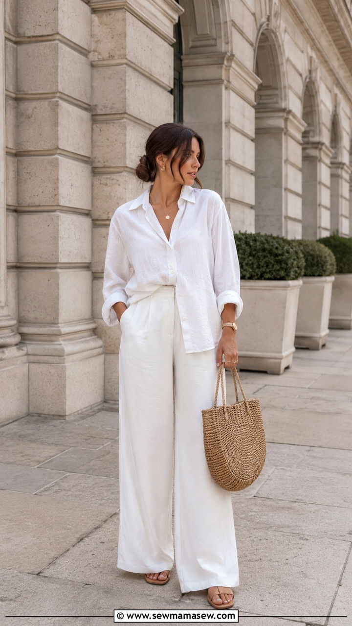 All White Monochrome Modest Summer Outfit - 25 Modest outfit ideas summer 2026