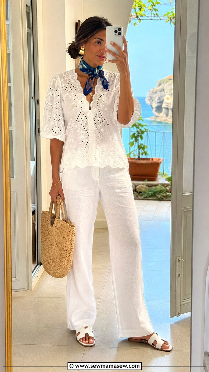 All White Monochrome Outfit - 30 Italian Riviera outfit ideas