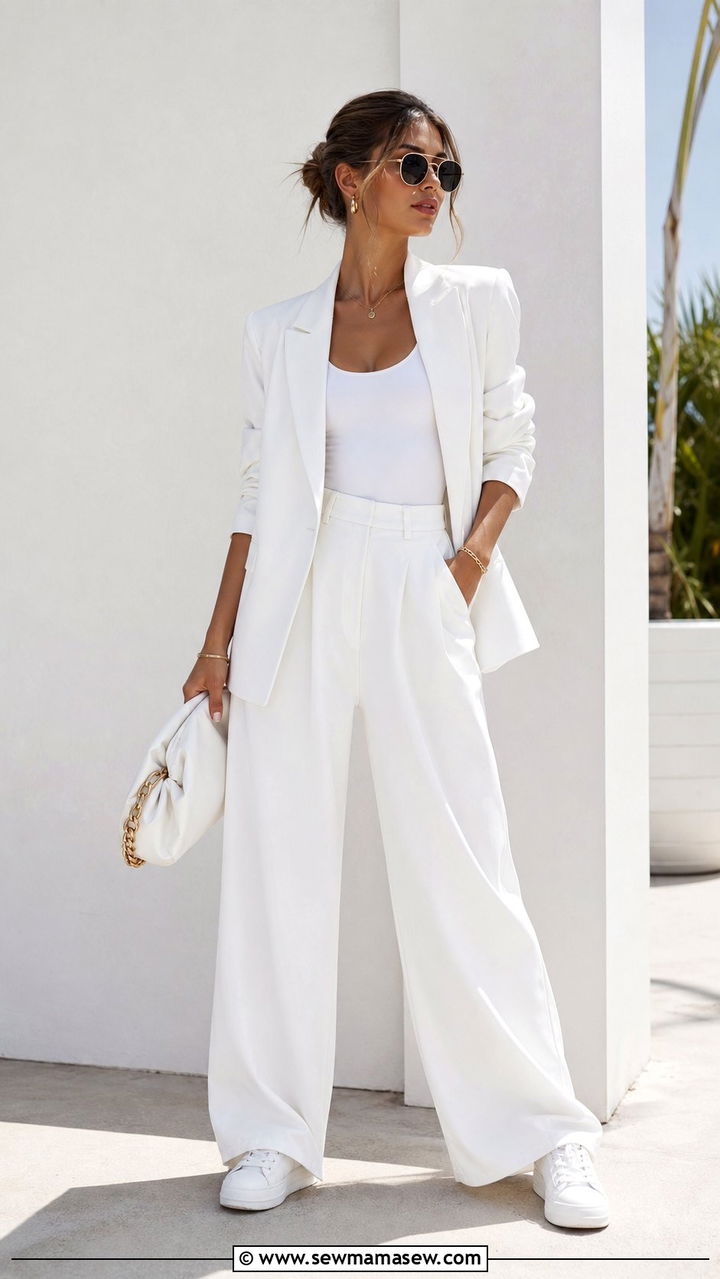All White Monochrome Tailored Streetwear Outfit - 25 classy streetwear outfits