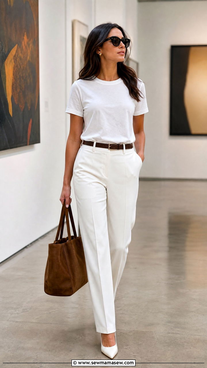 All White Outfit With Beige Accessories - 25 casual elegant outfits