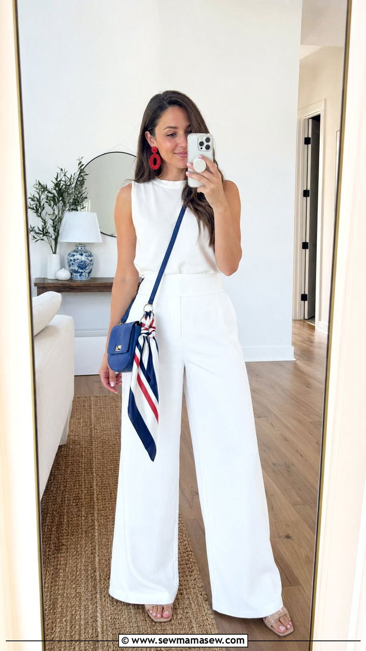 All White Outfit With Patriotic Accessories - 35 4th of July outfits