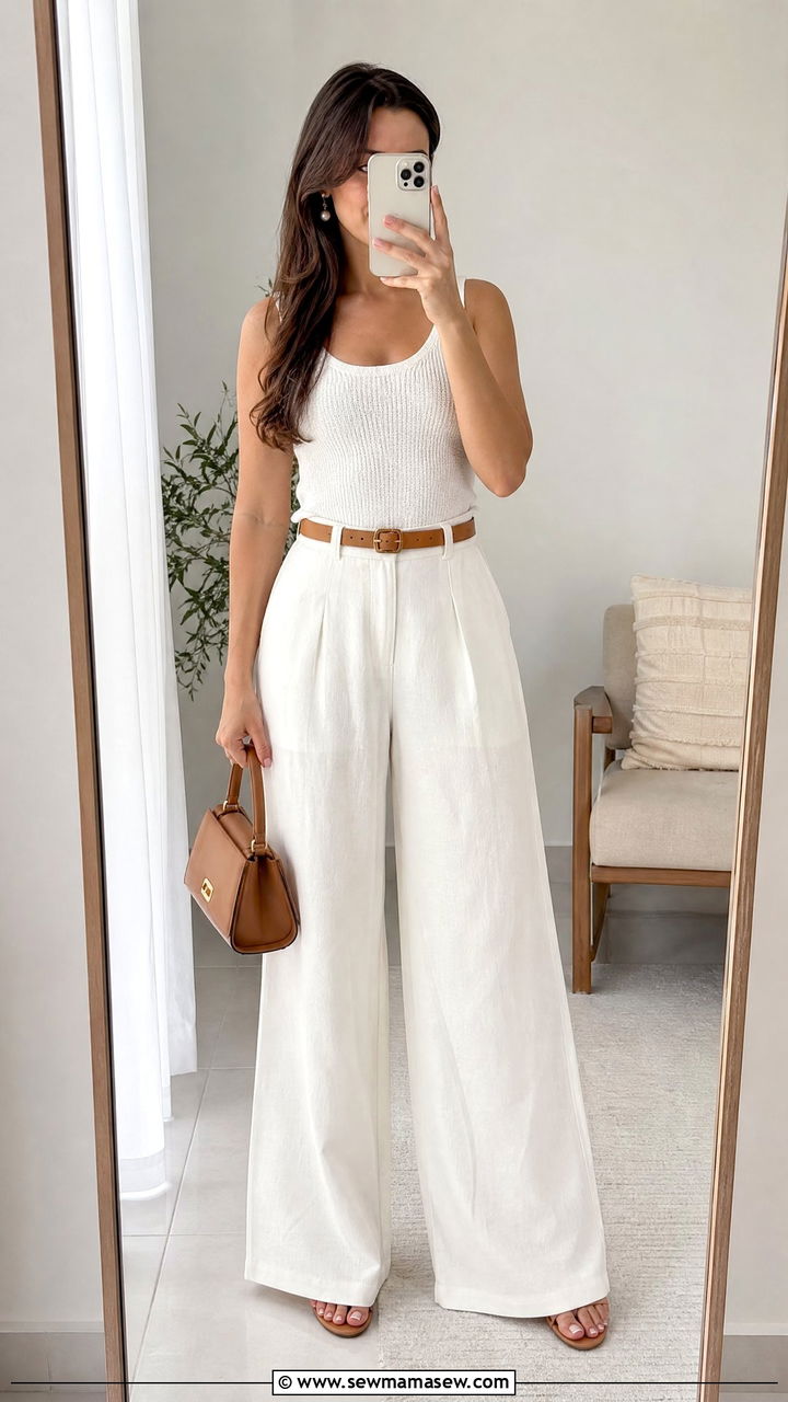 All White Palazzo Pants Summer Outfit - 30 summer palazzo pants outfit ideas