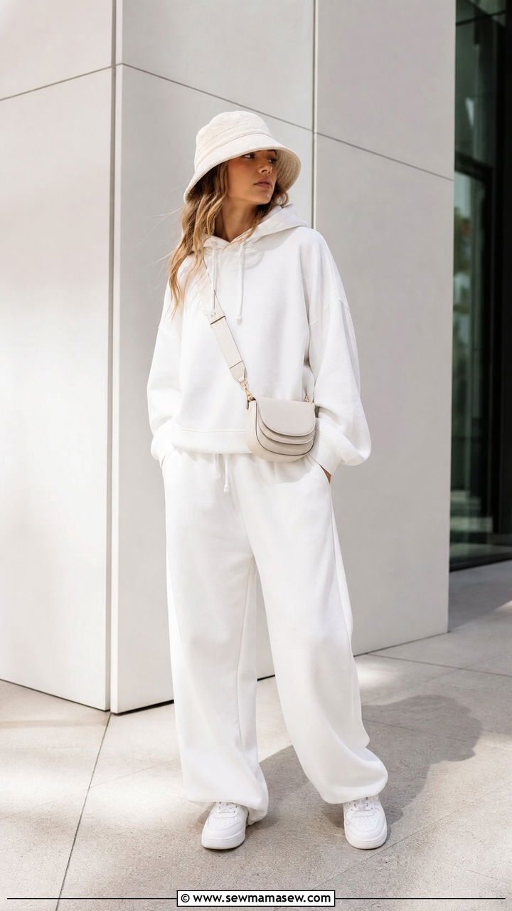All White Streetwear Outfit With White Sneakers - 30 streetwear outfits ideas