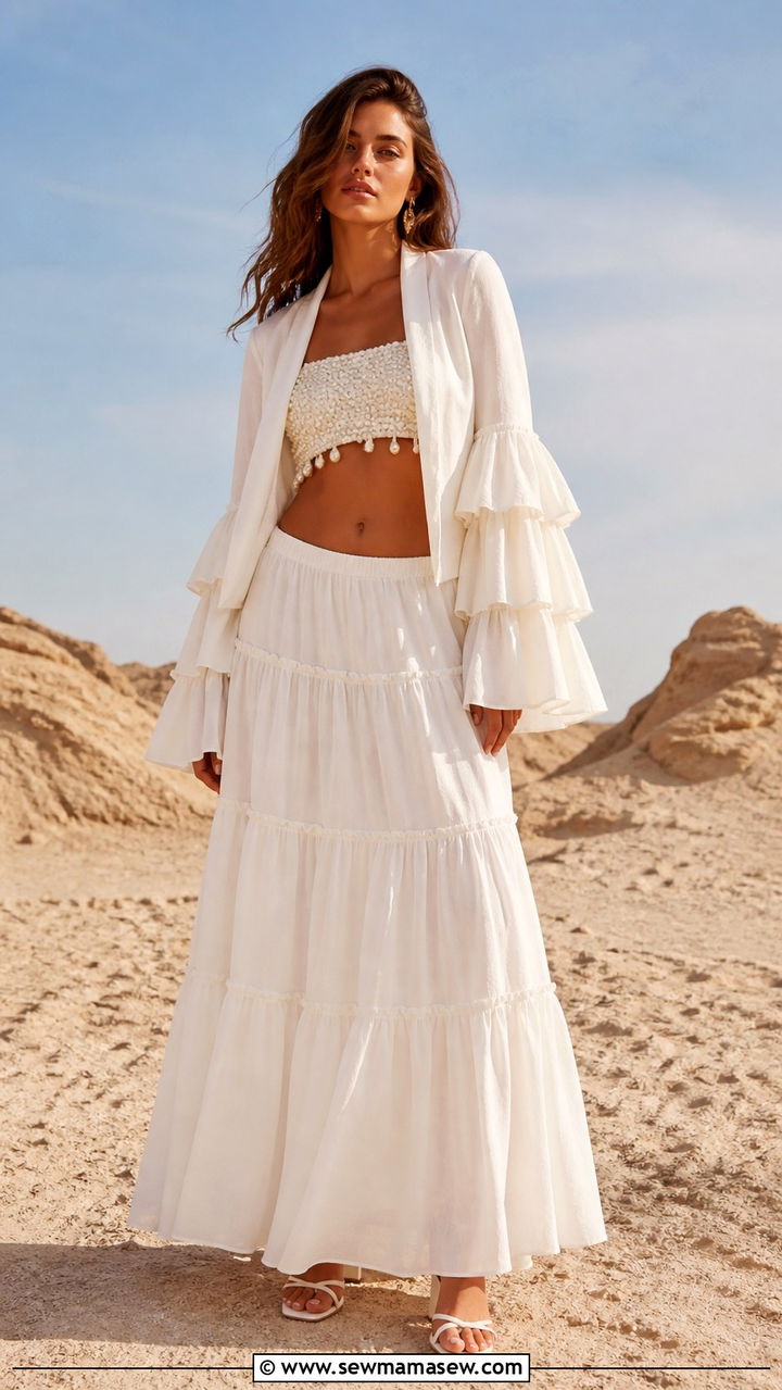 All White Tiered Coachella Outfit - 40 Coachella outfits