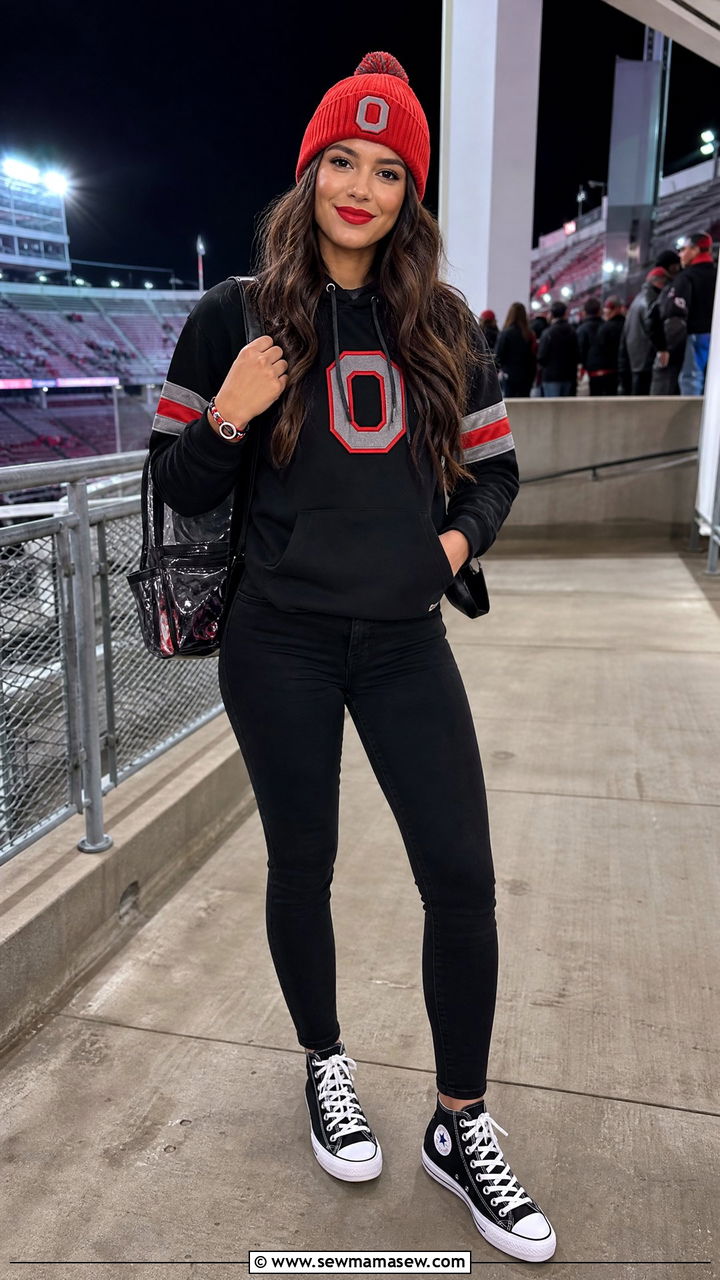 All black Ohio State gameday outfit for wear black game - 20 Gameday outfit ideas Ohio State
